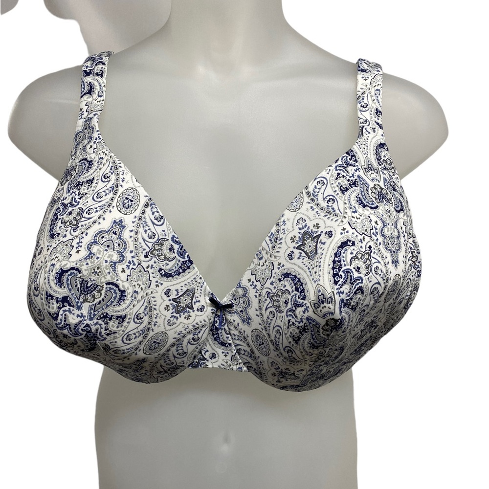 Cacique Lightly Lined Full Coverage bra paisley print size 44H